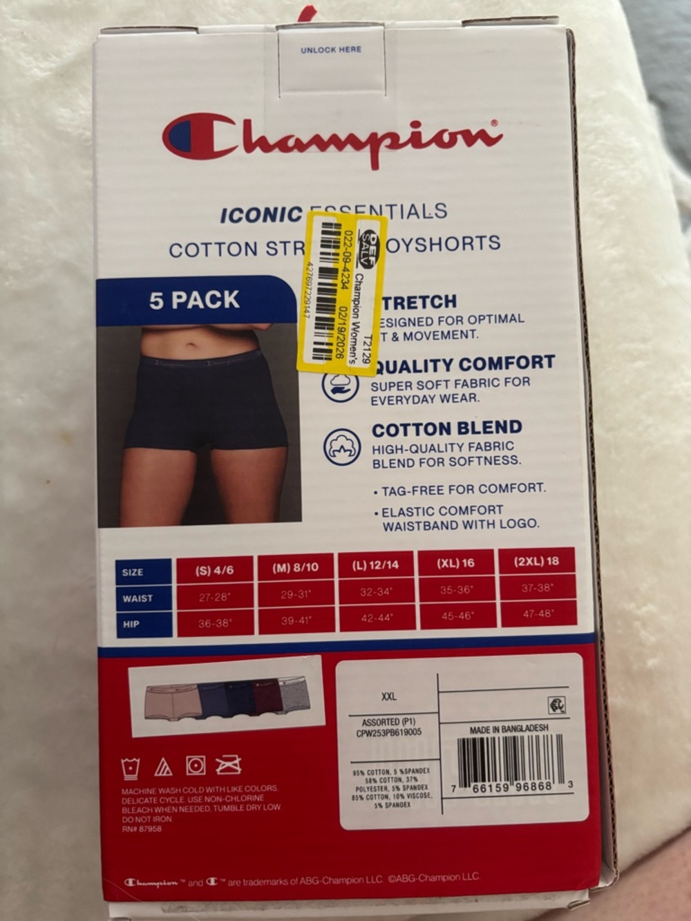 NEW Champion 2XL Women’s Cotton Underwear Panties Boyshort Iconic Essentials - Picture 7 of 8